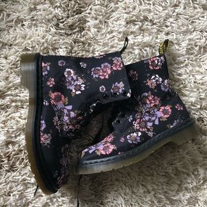 Floral Doc Marten Beckett Canvas Combat Boots